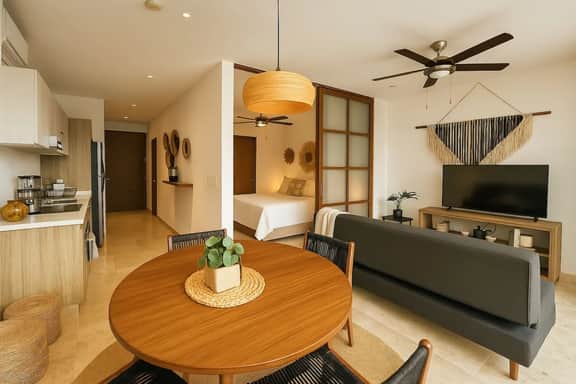 Stylish modern 1BR Playa Centro Rooftop vista Mar